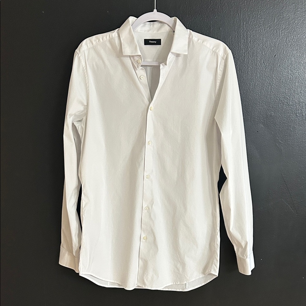Theory Men's White Button Down Shirt Size 16R